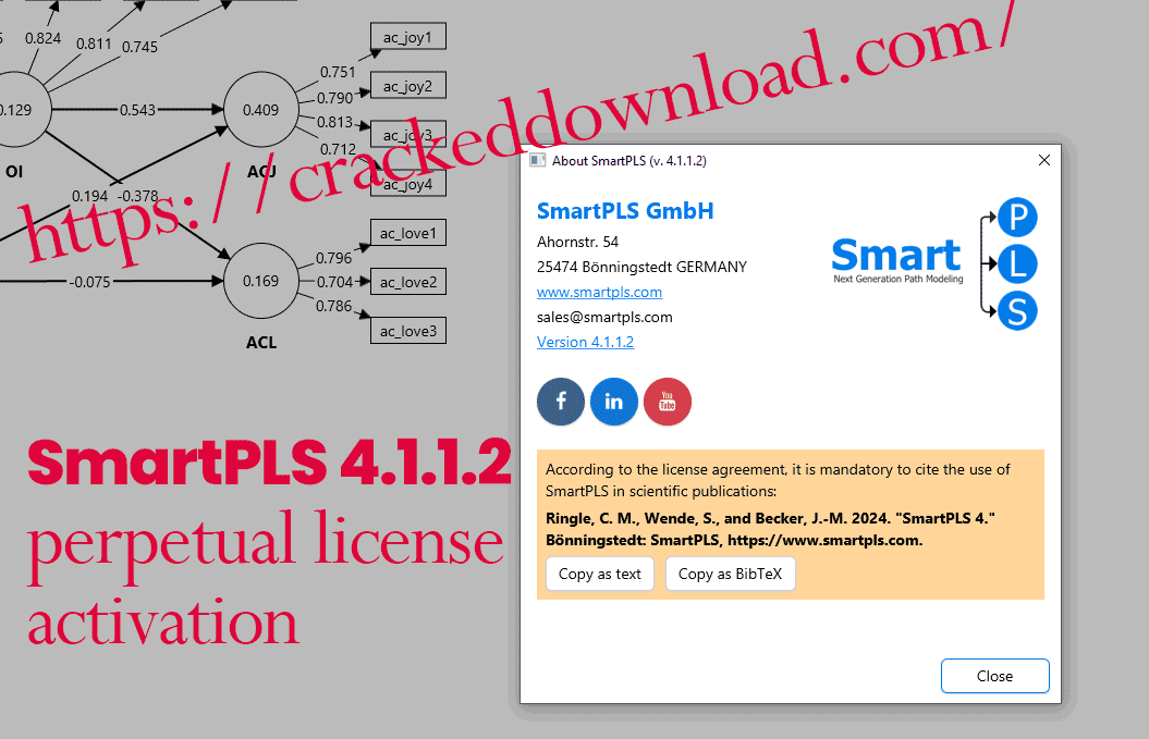SmartPLS 4.1.1.2 perpetual license key 7 SmartPLS 4.1.1.2
