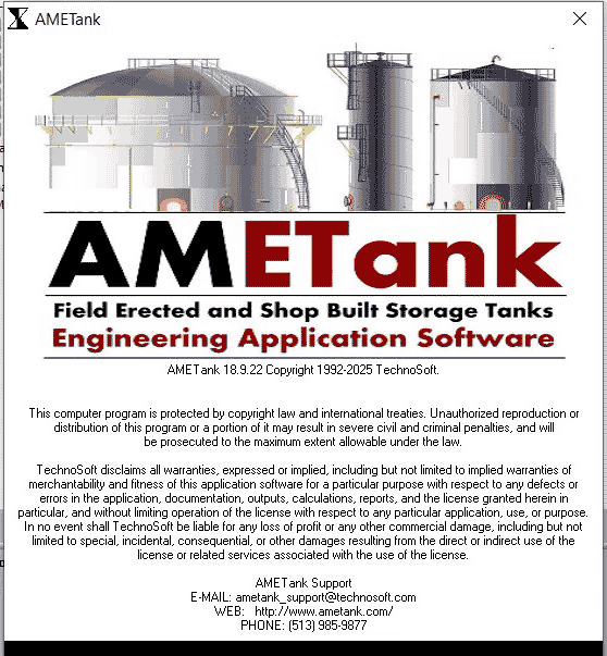 TechnoSoft AMETank v18.9.22 3 AMETank 18.9.22 Tank Design and Analysis