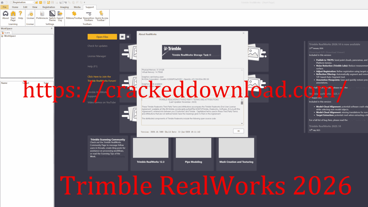 Trimble RealWorks 2026.10 perpetual activation key 12 Trimble RealWorks 2026.10